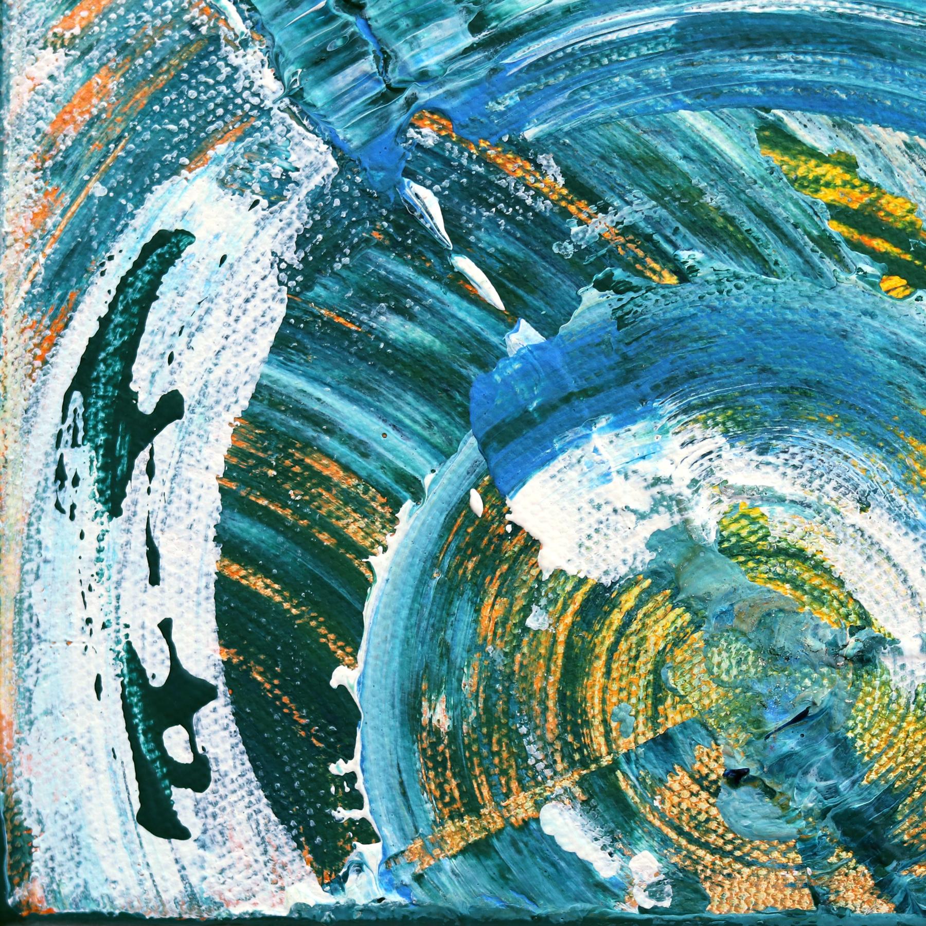 Life to the Full LA Teal 1 - Blue Multicolor Original Abstract Painting For Sale 1