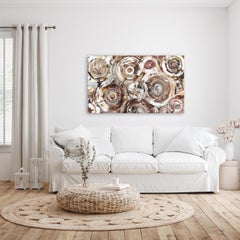 Life to the Full Neutral 2 - Earth Tone Acrylic Painting on Canvas