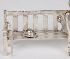Sarah Jones the Times Silver Novelty Figure Sat on a Park Bench