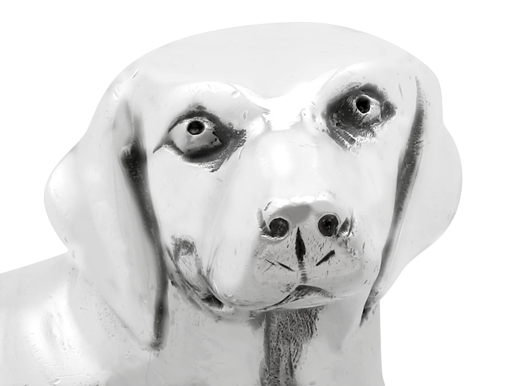 British Vintage Sterling Silver Labrador Dog Ornament For Sale