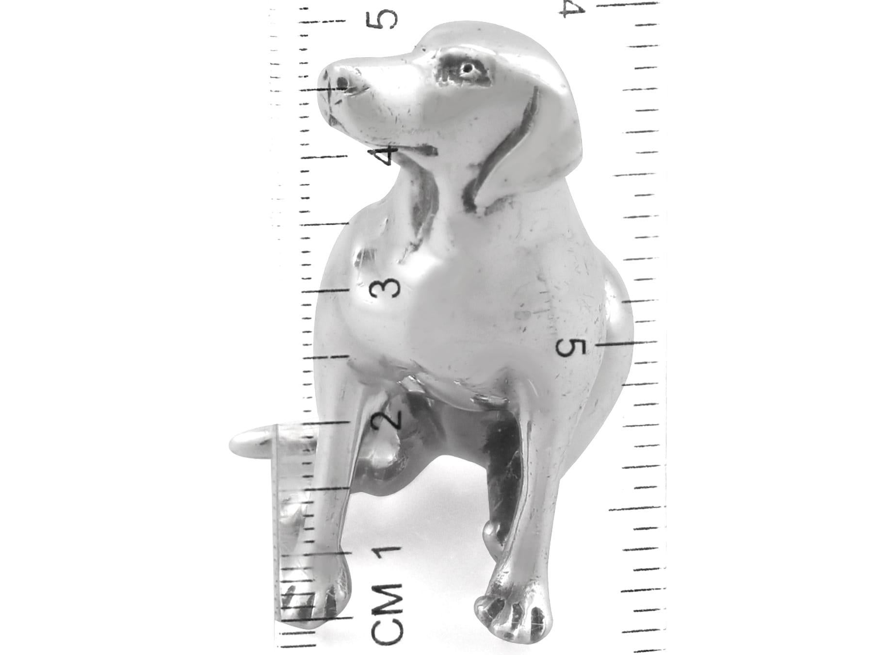 Vintage Sterling Silver Labrador Dog Ornament For Sale 1