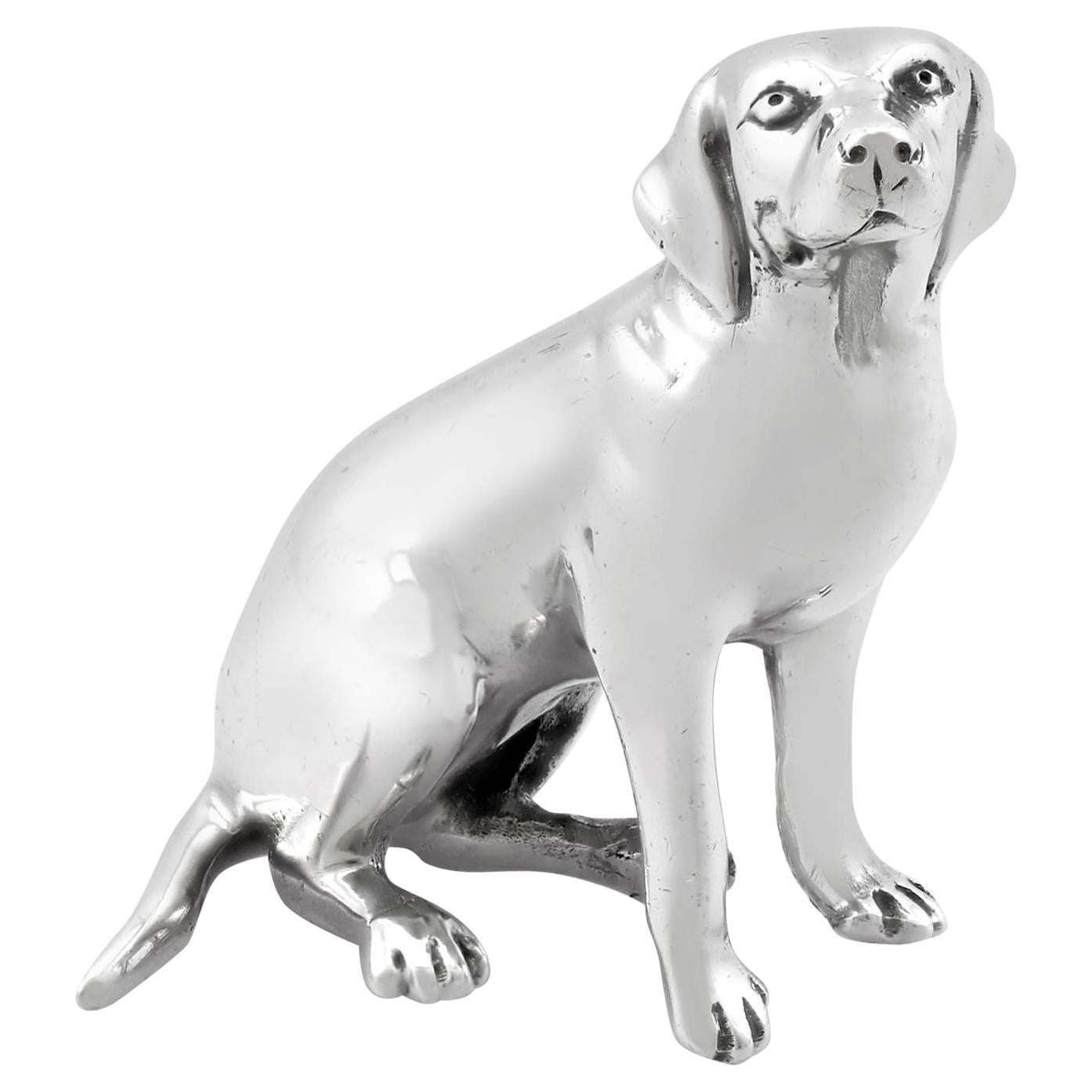 Vintage Sterlingsilber Labrador-Hundeornament aus Sterlingsilber