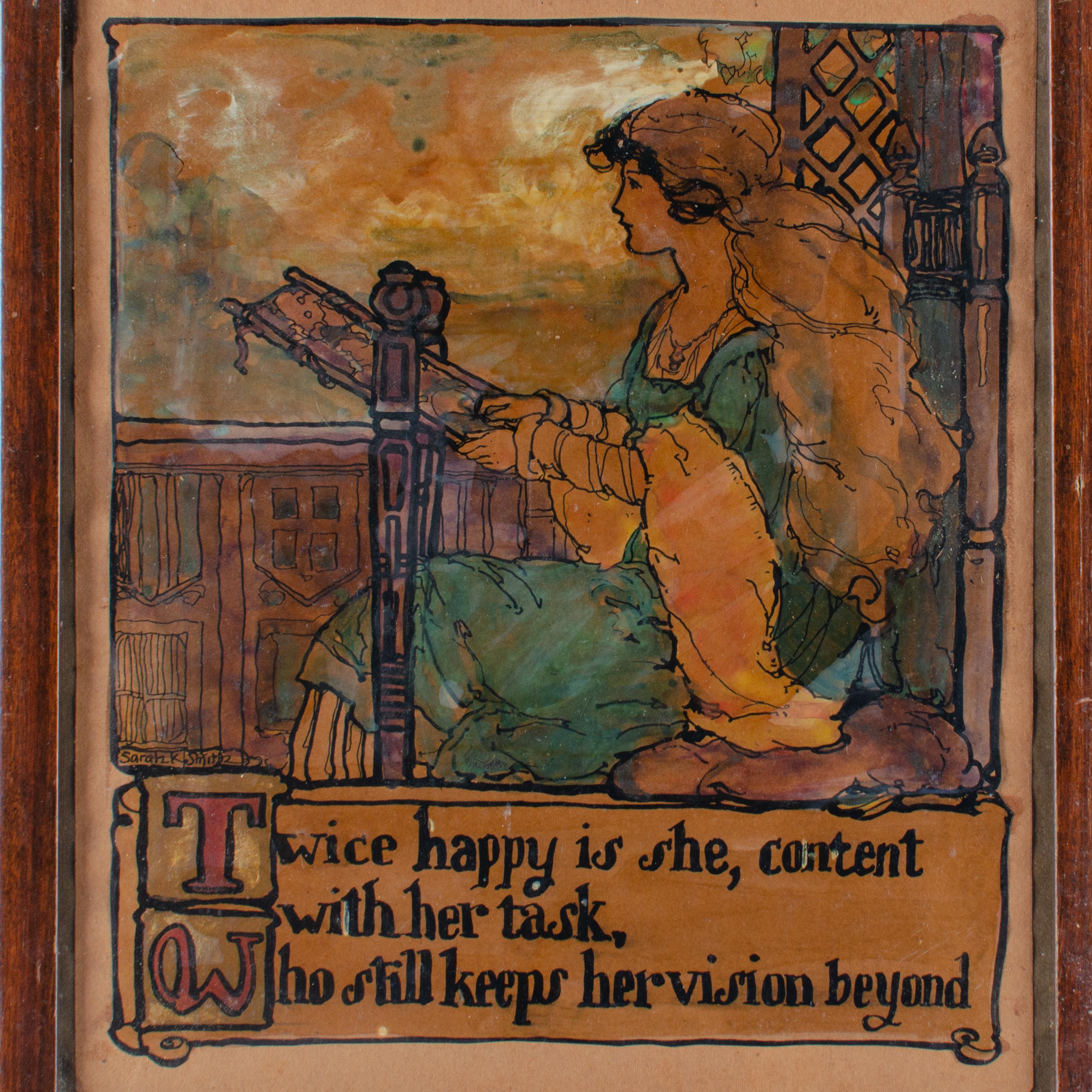 Art Nouveau Sarah Katherine Smith, Original Book Illustration For Sale