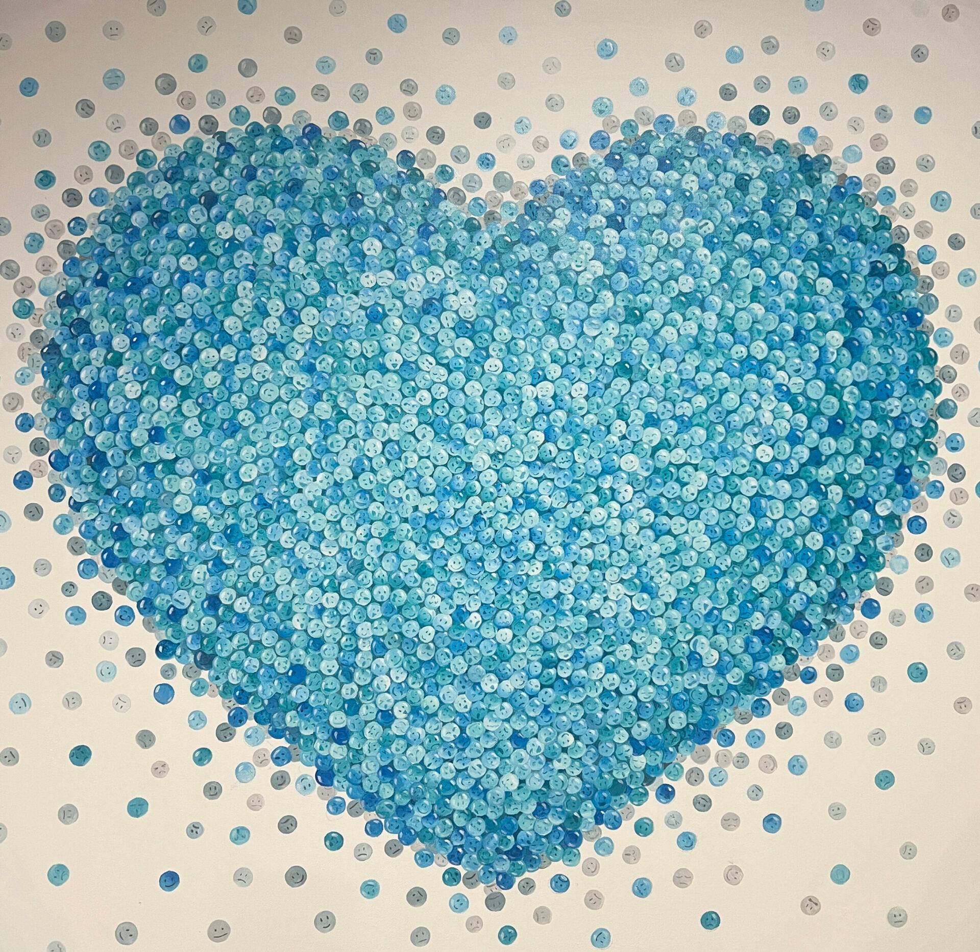 Blue Heart - Painting by Sarah Kim