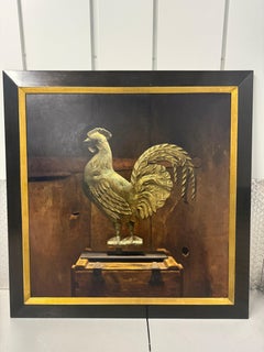 "Antique Rooster Weathervane" 2013 Agneau en trompe l'Oeil de la girouette en laiton.