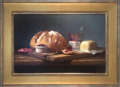 Bonne Maman and Butter (still life, bread, butter, dark colors)