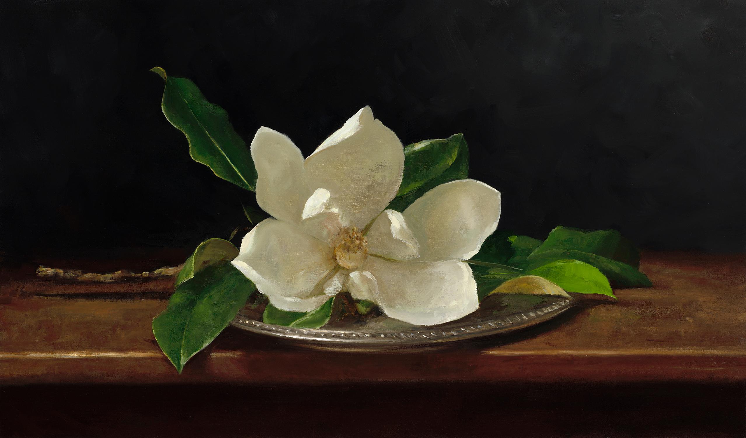 Sarah Lamb Still-Life Painting - "Magnolia" - Floral Still Life - American Realism - Sargent