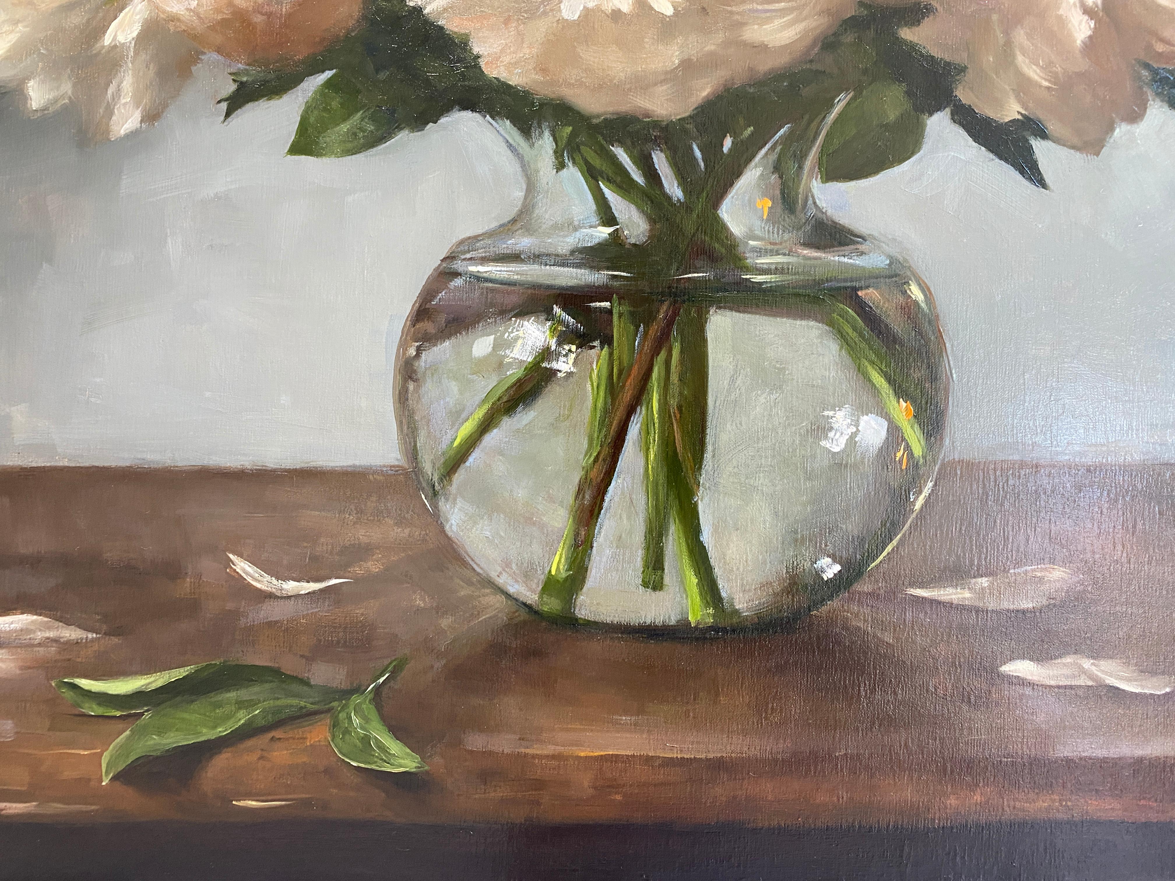 peonies in a vase painting