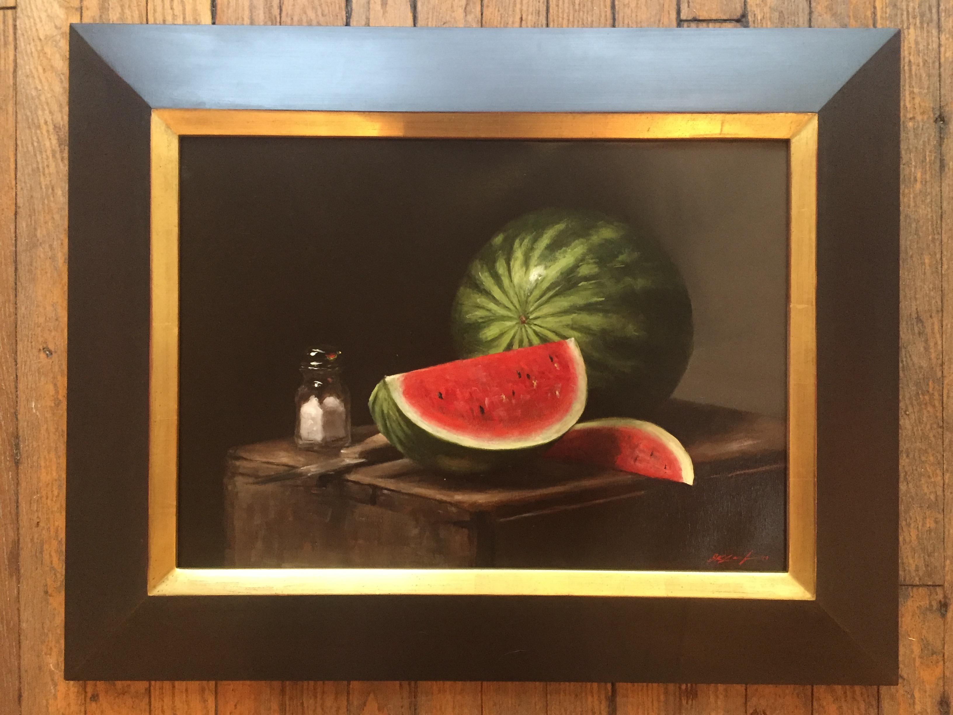 Salt and Watermelon - Painting by Sarah Lamb