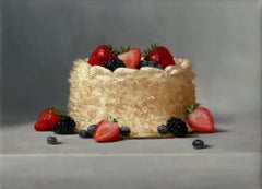 "Tres Leches" - Cake Still Life - American Realist Painting 