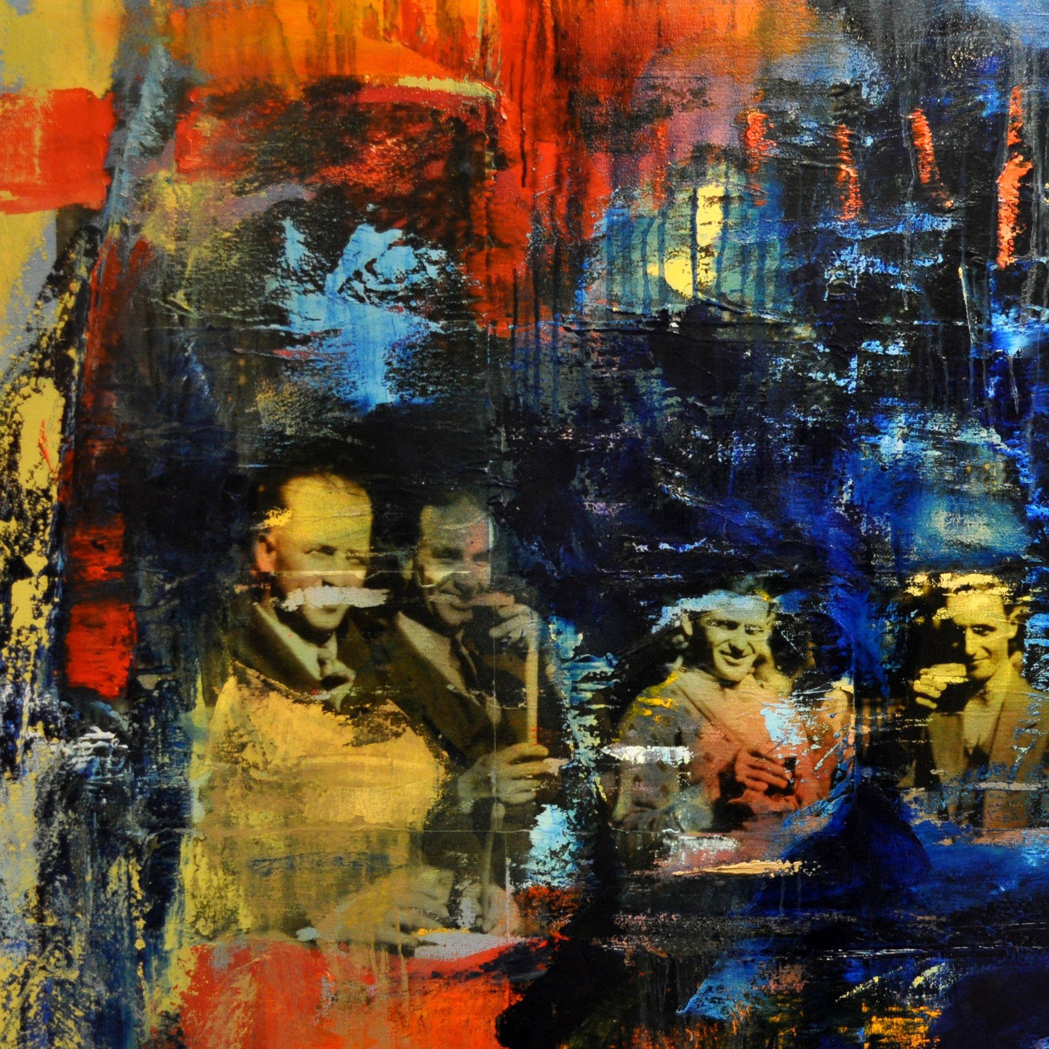 Chicago, 1924 circa, tecnica mista su tela - Mixed Media Art Astratto di Sarah Lapp