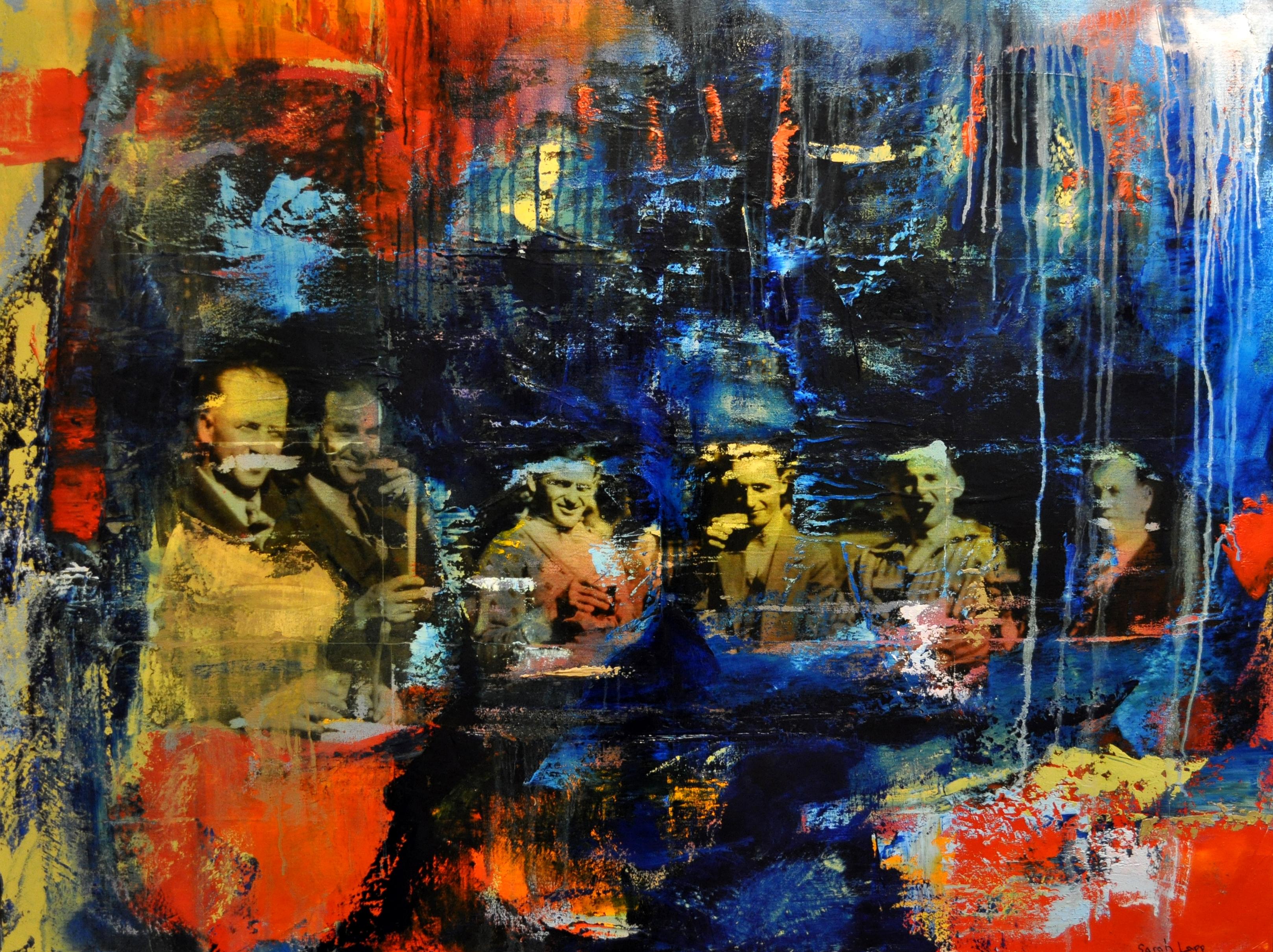 Chicago, 1924 circa, tecnica mista su tela - Mixed Media Art di Sarah Lapp