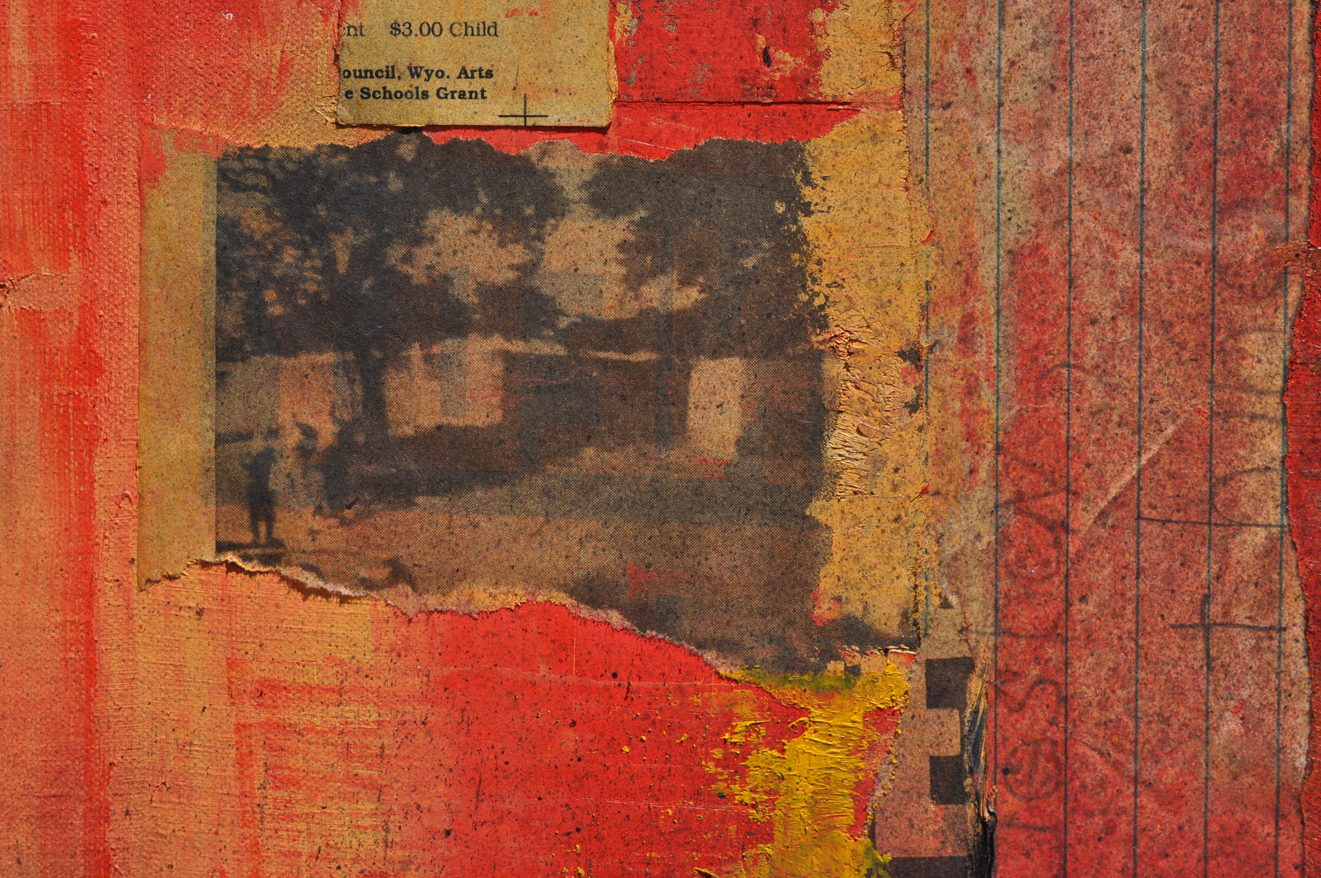 Old Iowa Story, Mixed Media on Canvas - Abstract Mixed Media Art by Sarah Lapp