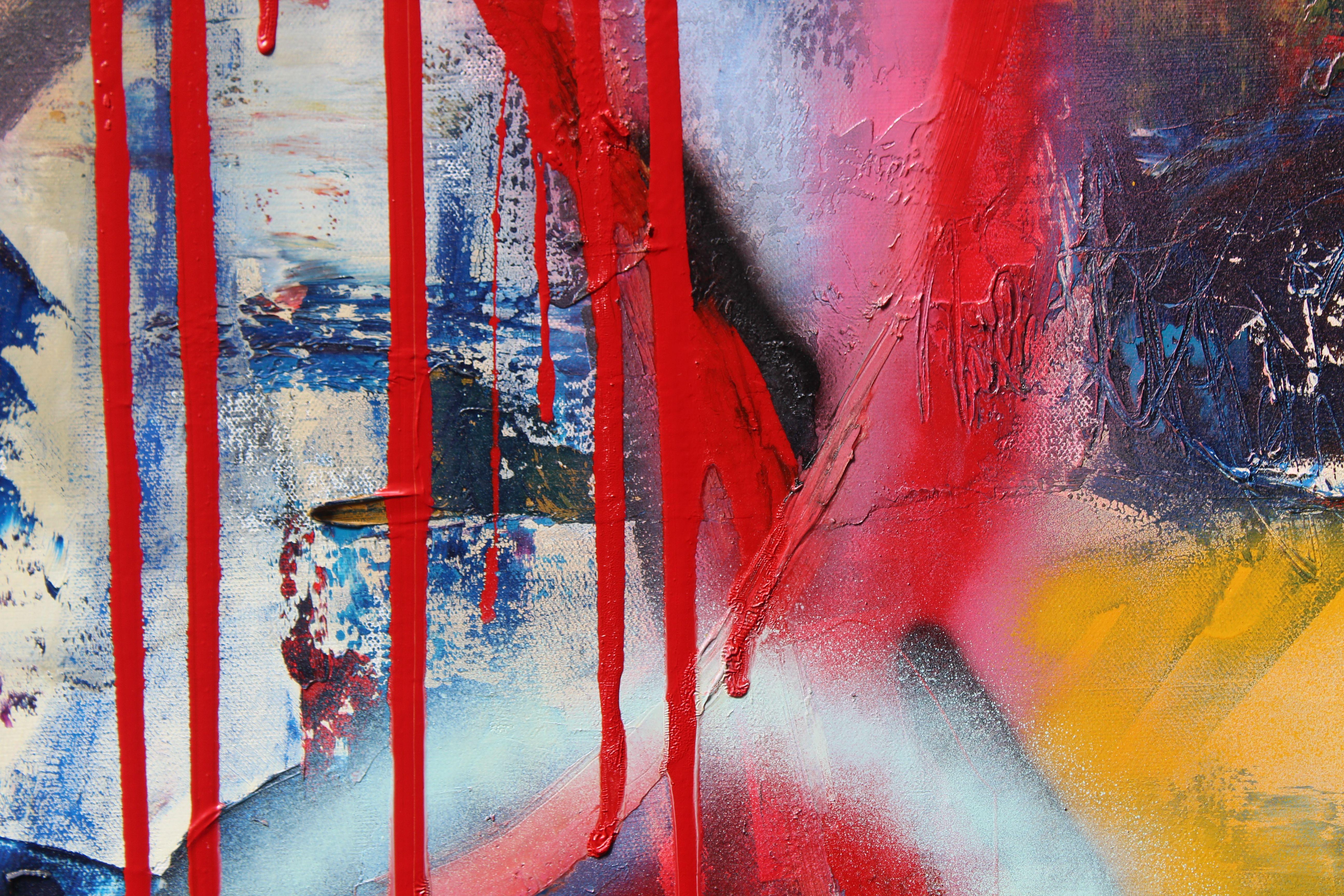 Trattati, tecnica mista su tela - Mixed Media Art Astratto di Sarah Lapp