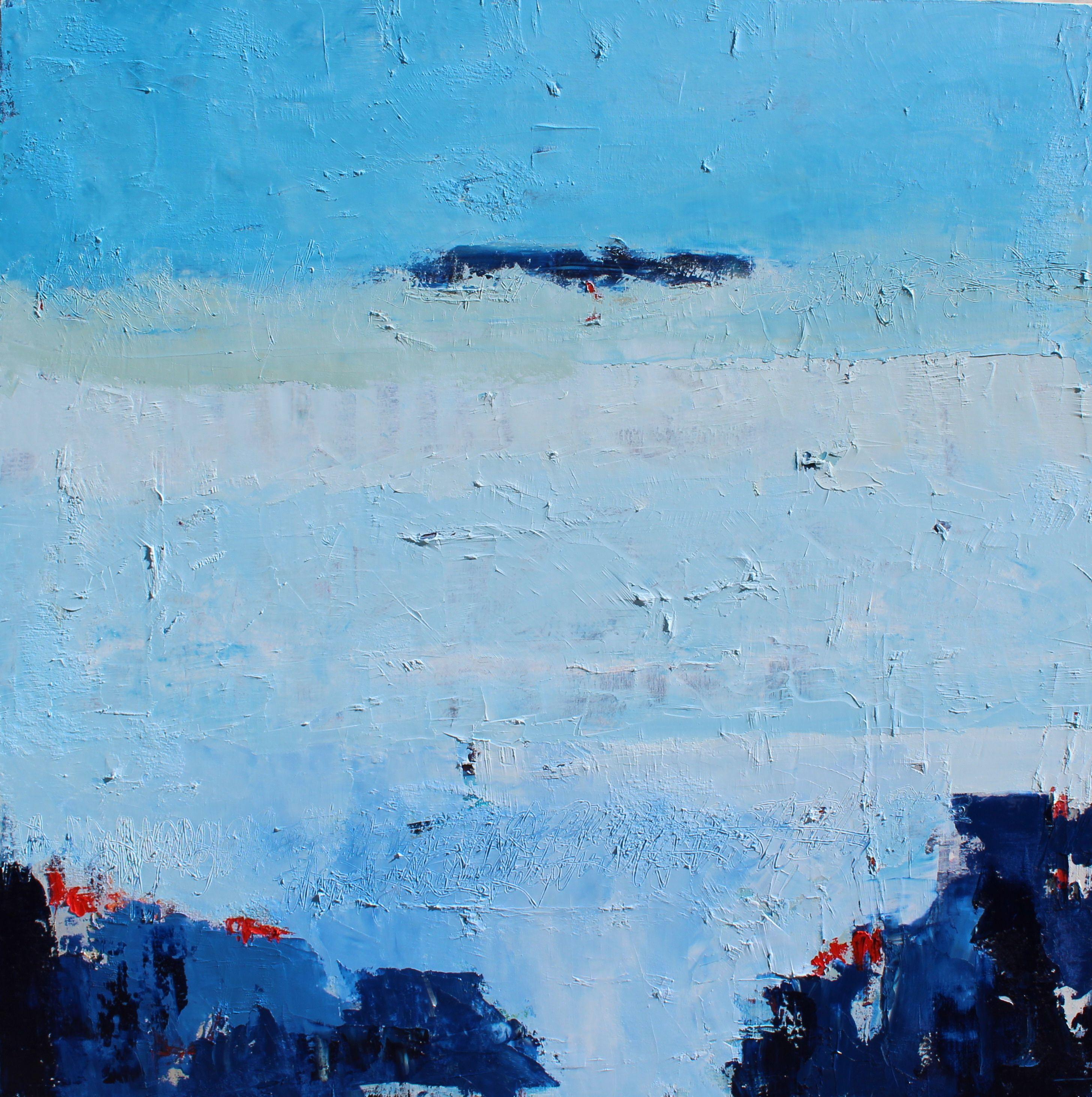 Sarah Lapp Abstract Painting - Field in Blue, Painting, Oil on Canvas