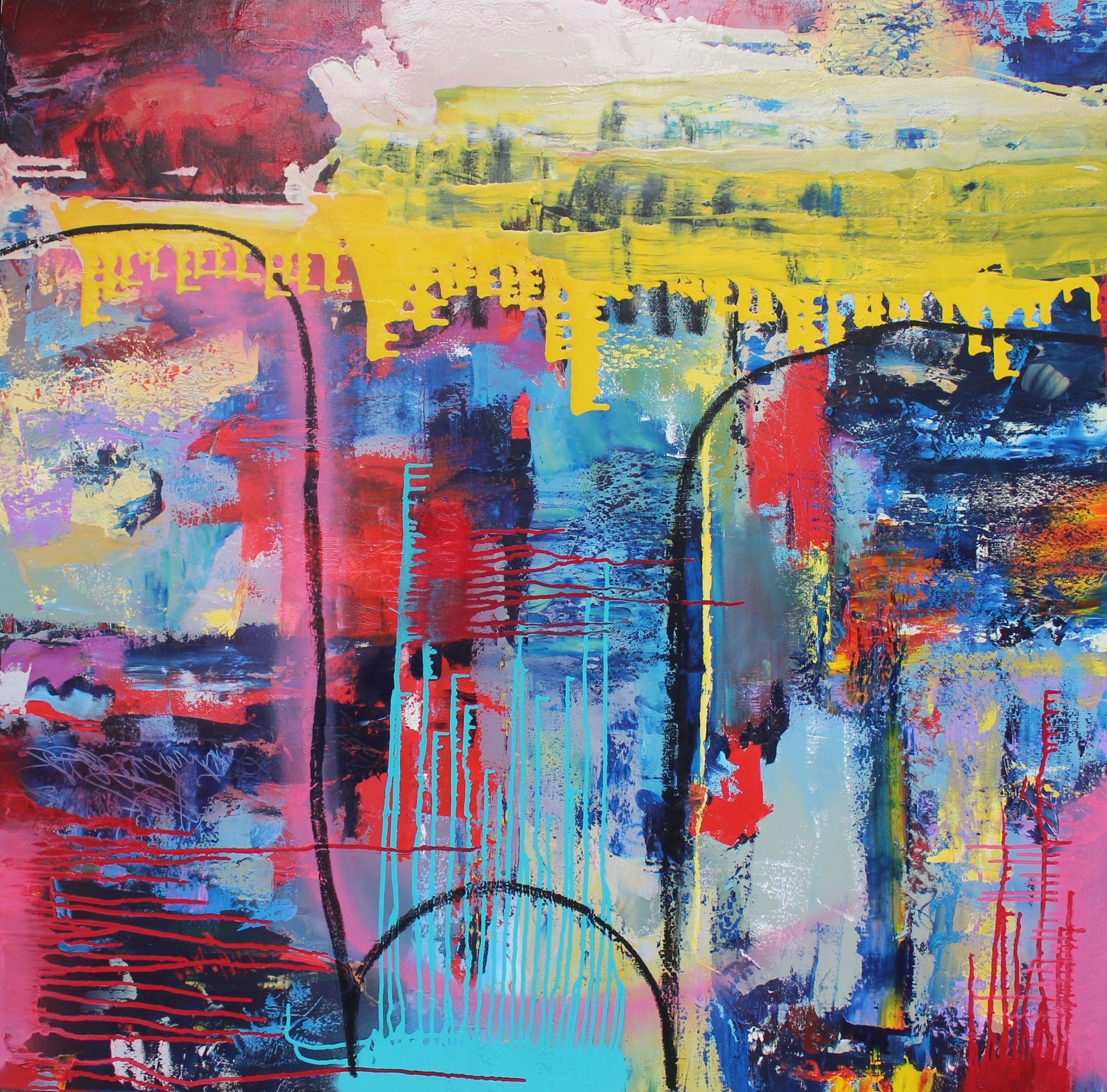 Abstract Painting di Sarah Lapp - Posti barca, Pittura, Olio su tela