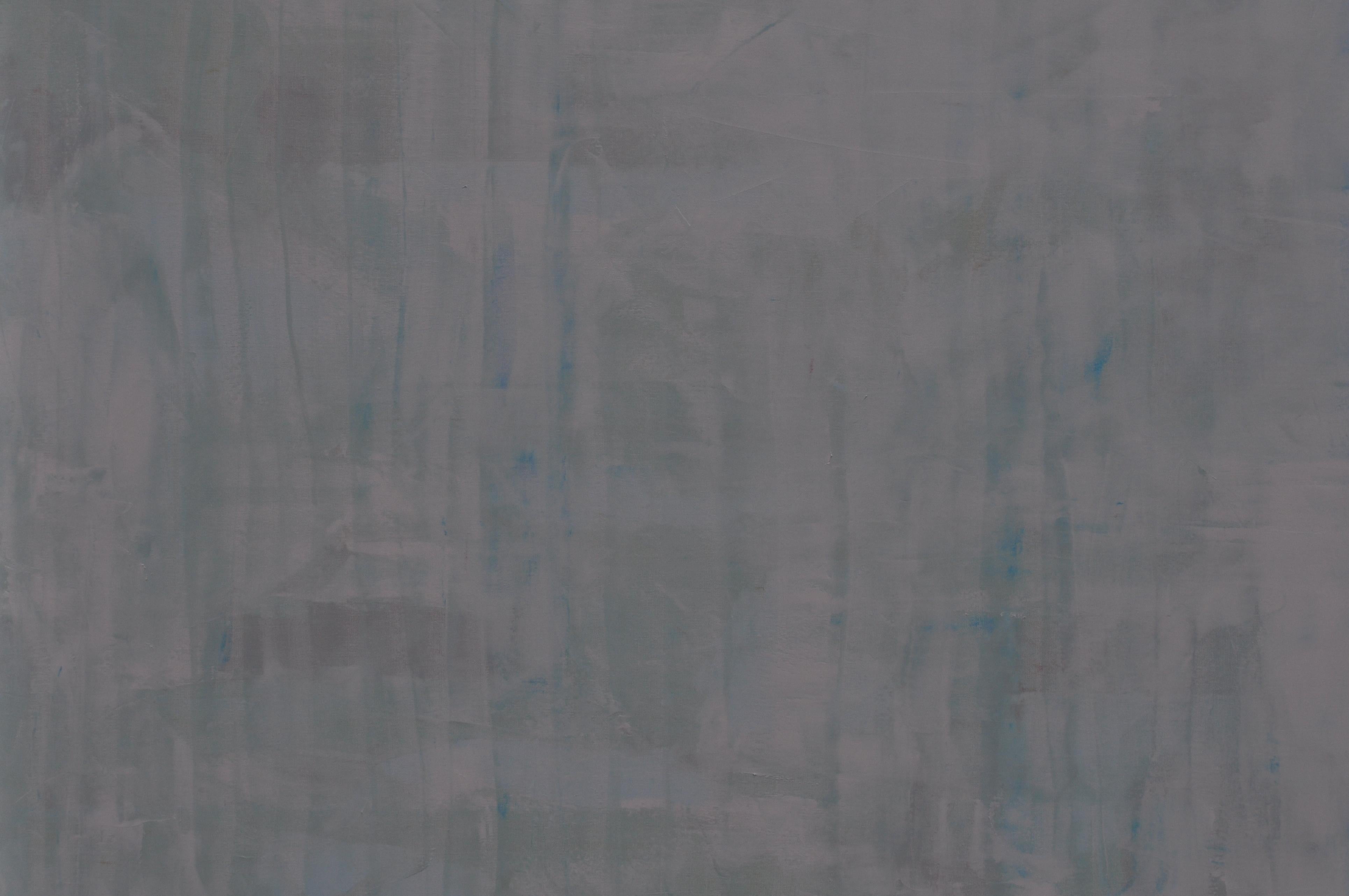 Surfacing, Painting, Oil on Canvas - Gray Abstract Painting by Sarah Lapp