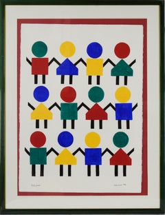 "Los amigos de Mary" - Original 1992 Acrílico sobre papel