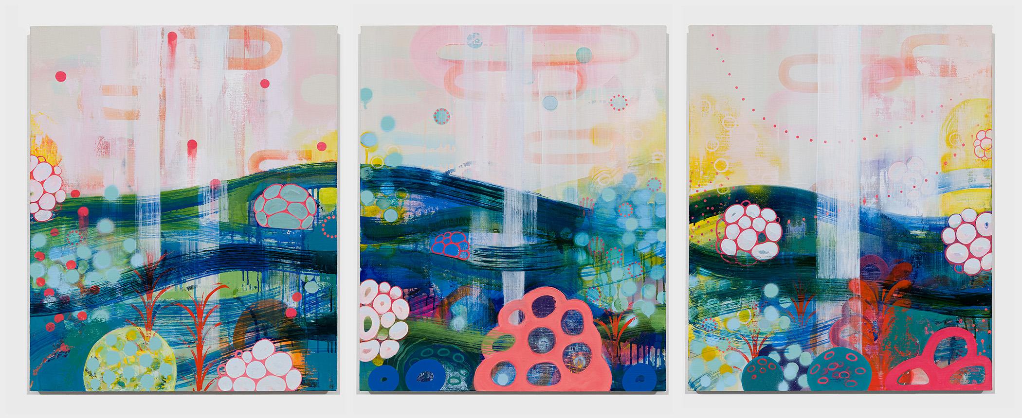 Sarah Lutz Abstract Painting - Billow, abstract mixed media painting 