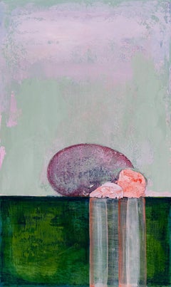 Domino X, peinture abstraite, peinture à l'huile et peinture à la bombe sur panneau, couleurs pastel