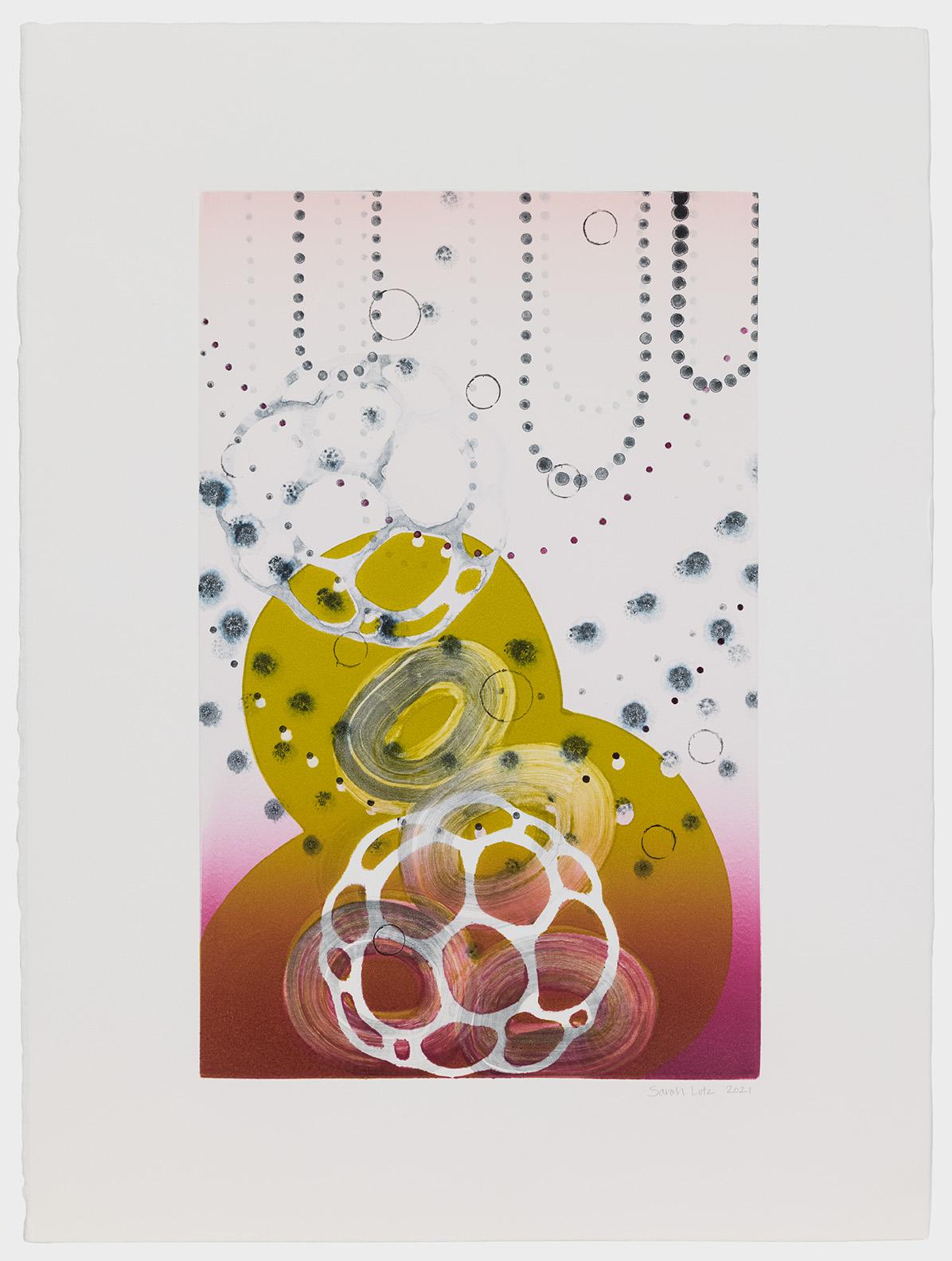 Sarah Lutz Abstract Print - String Theory VI, abstract monotype print