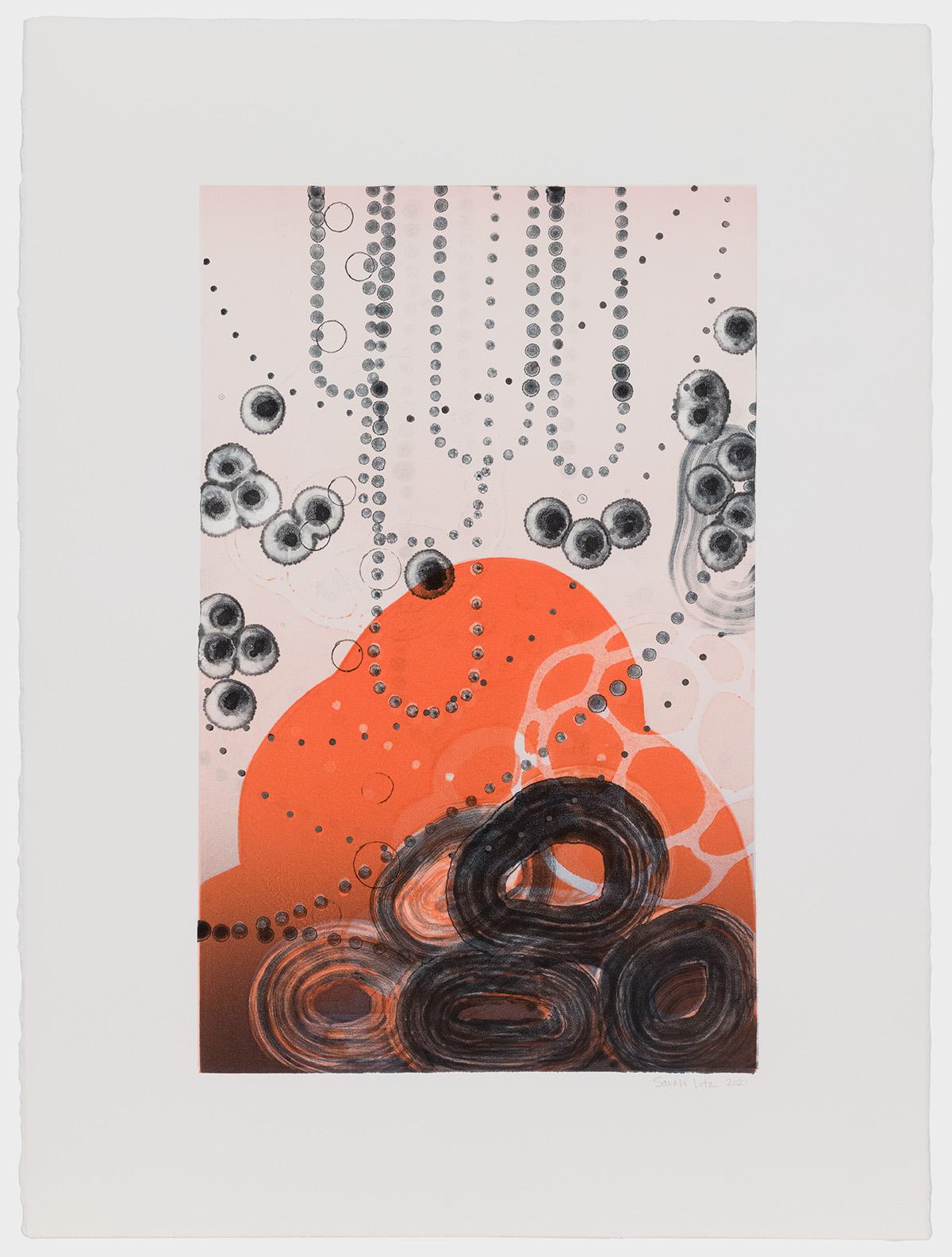 Sarah Lutz Abstract Print - String Theory VIII, abstract monotype print