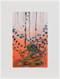 String Theory XII, abstract monotype print