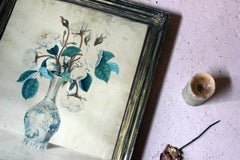 Sarah Maria Curtis Fine Botanical Watercolor Study of Roses in Vase