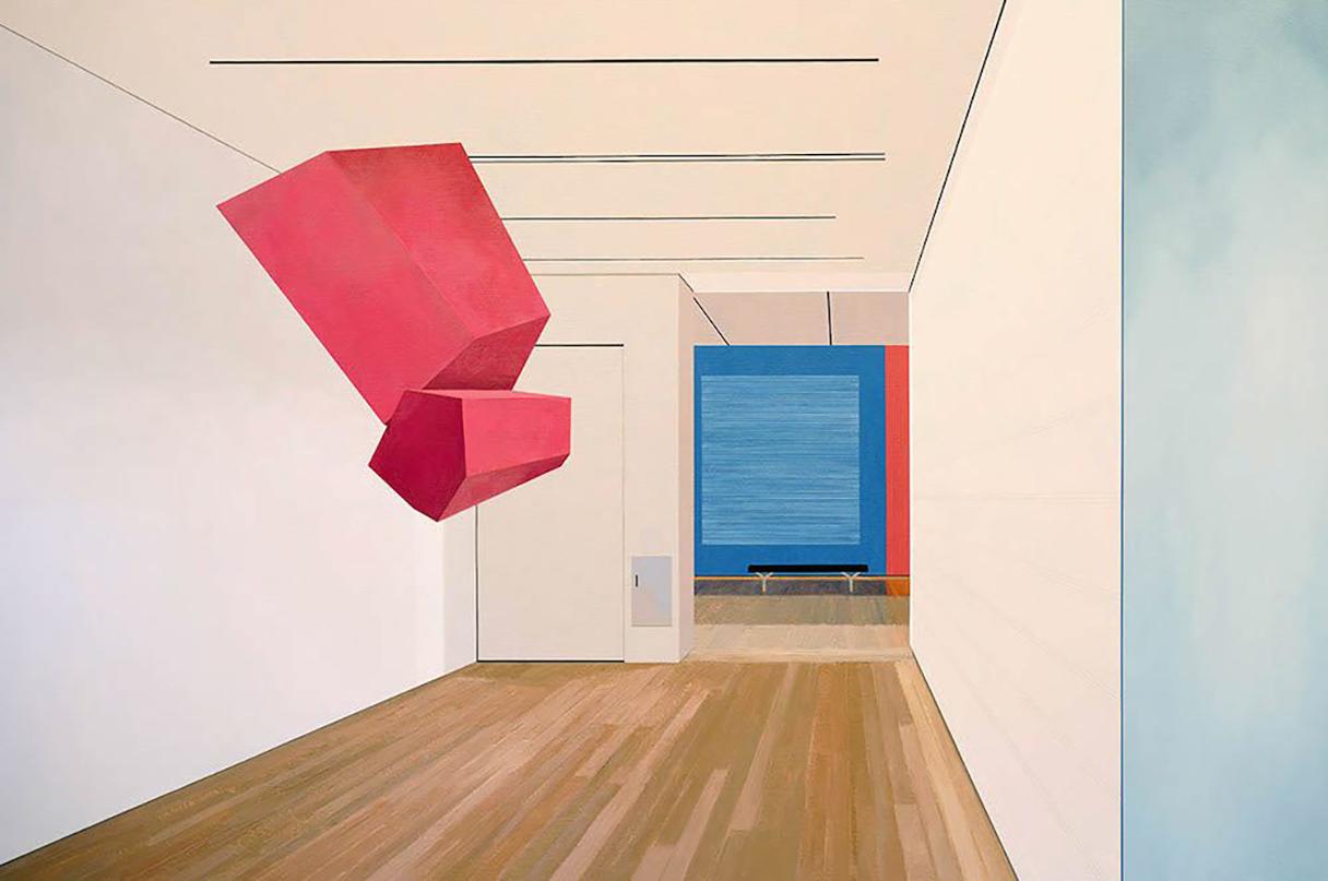 Sarah McKenzie Interior Painting - Suspension (Yale University Art  Gallery with Sol Lewitt and Joel  Shapiro, 2018