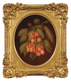 Pair of Fruit Still Lifes, Sarah Miriam Peale, Cherries and Raspberries Basket