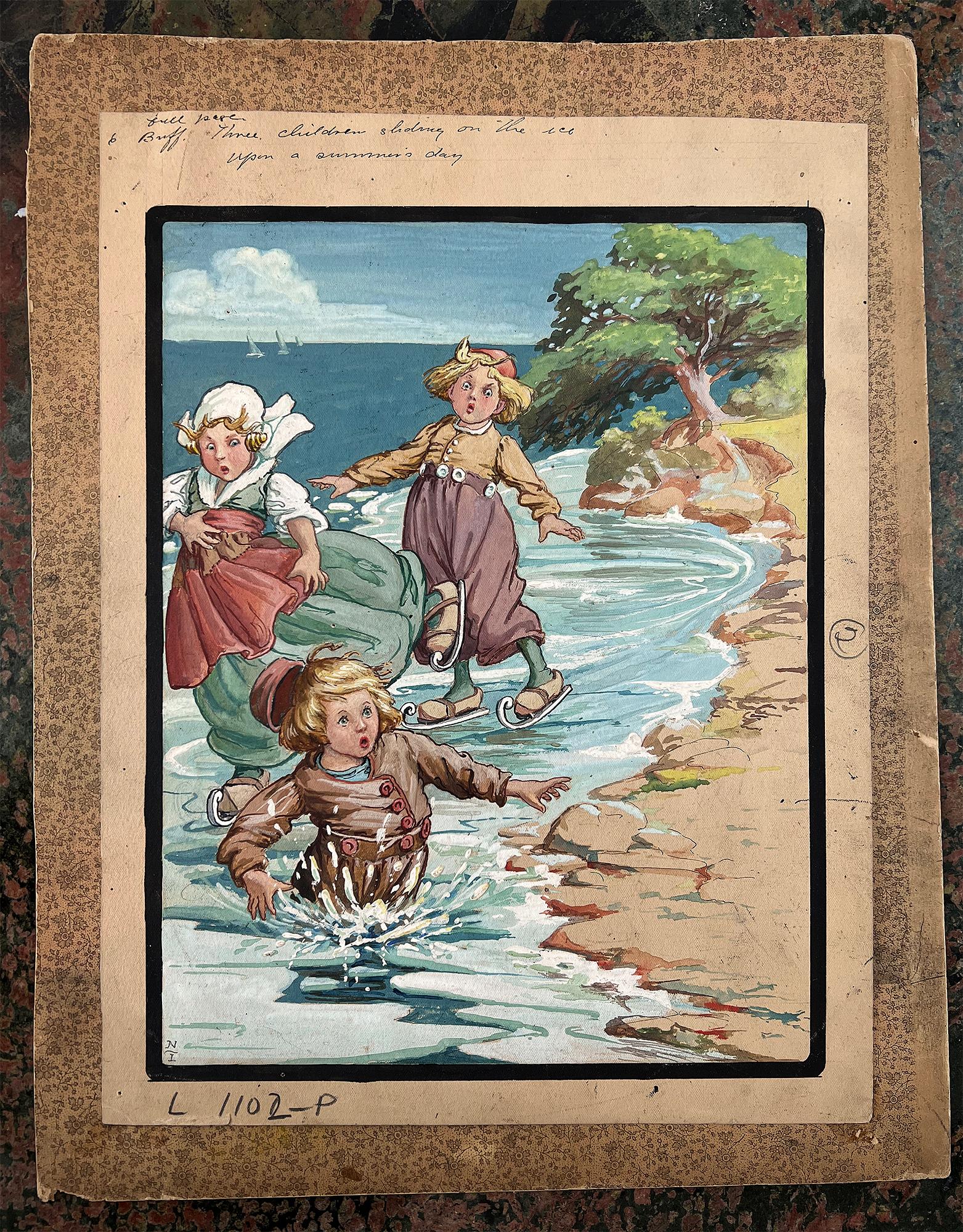 Mother Goose Gems Book  - Three Dutch Children - Painting by Sarah Noble Ives