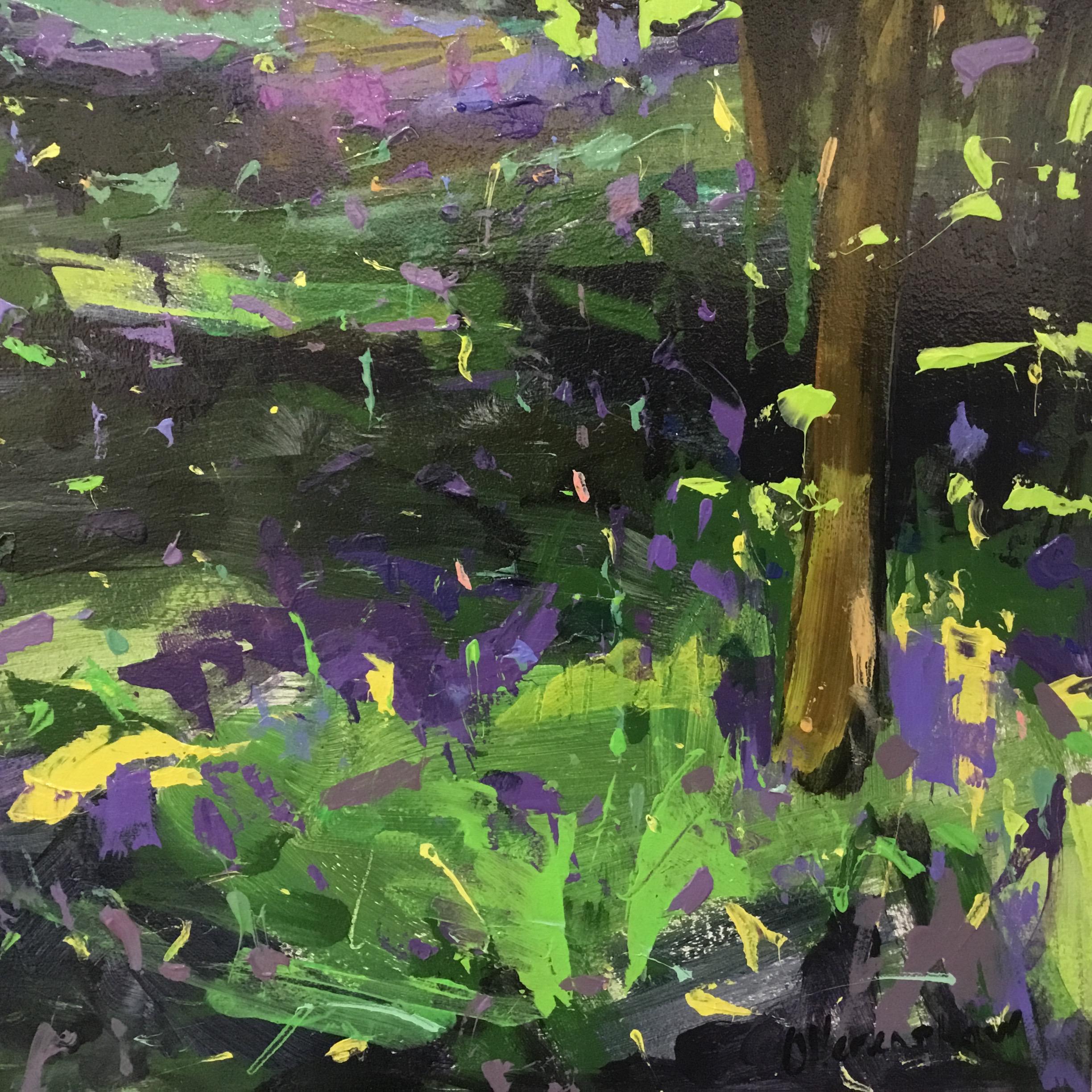 Great Is Your Love, Landscape painting, Bluebell Woodland art, Acrylic on board For Sale 2