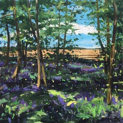 Great Is Your Love, Landscape painting, Bluebell Woodland art, Acrylic on board
