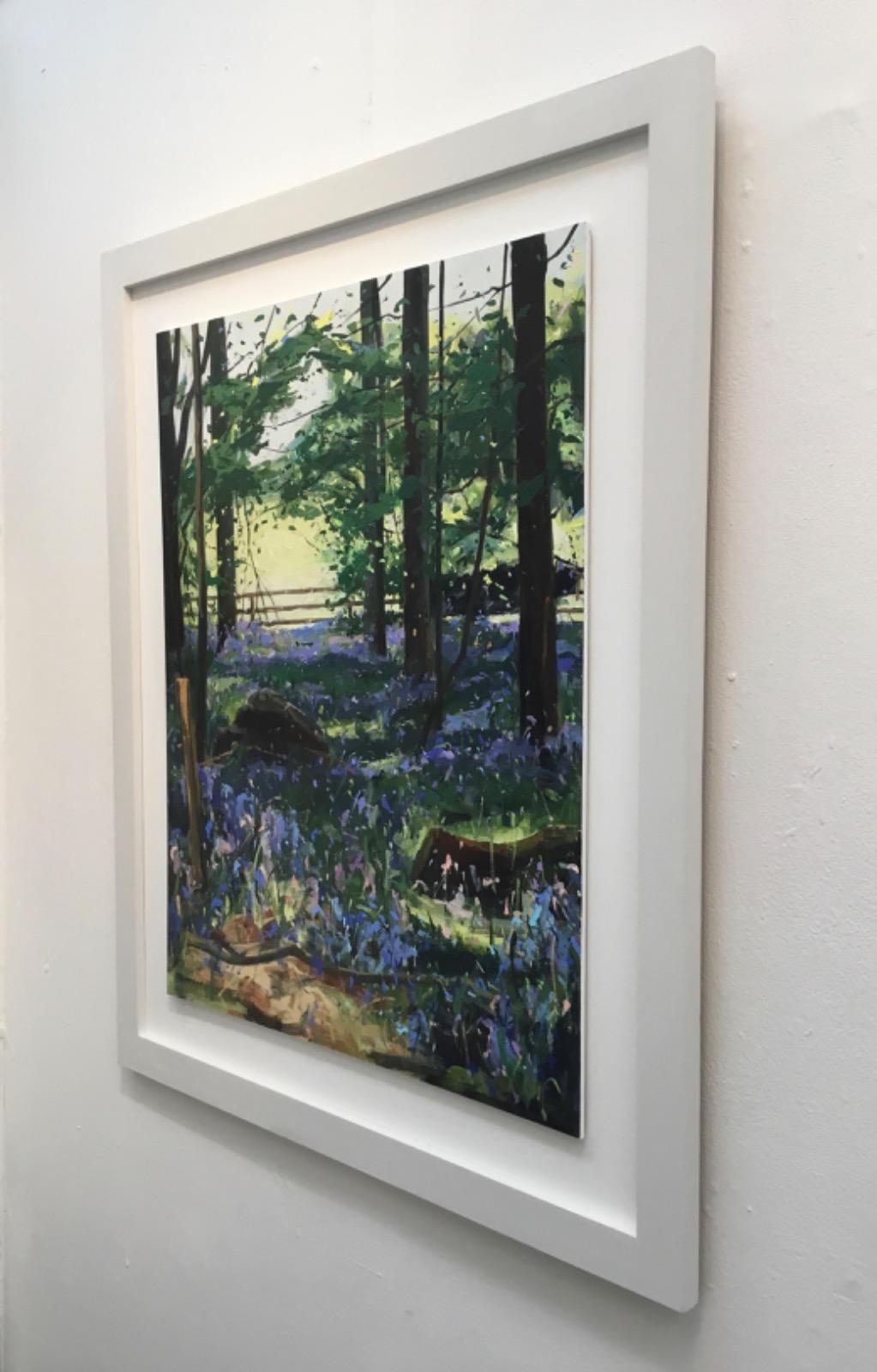 Lifted on High by Sarah Ollerenshaw impressionist painting of a bluebell wood 1