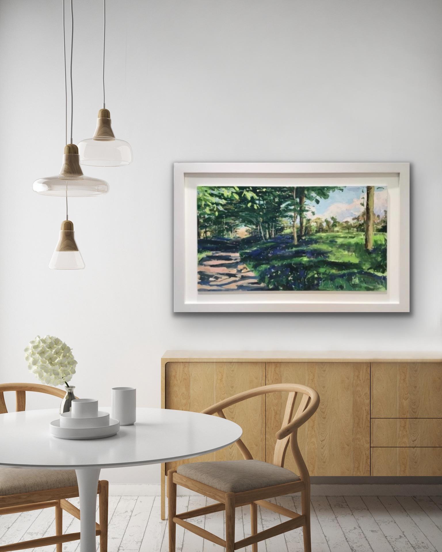 Tu canción refrescó mi alma, Pintura original, Bosque, Paisaje, Verano en venta 3