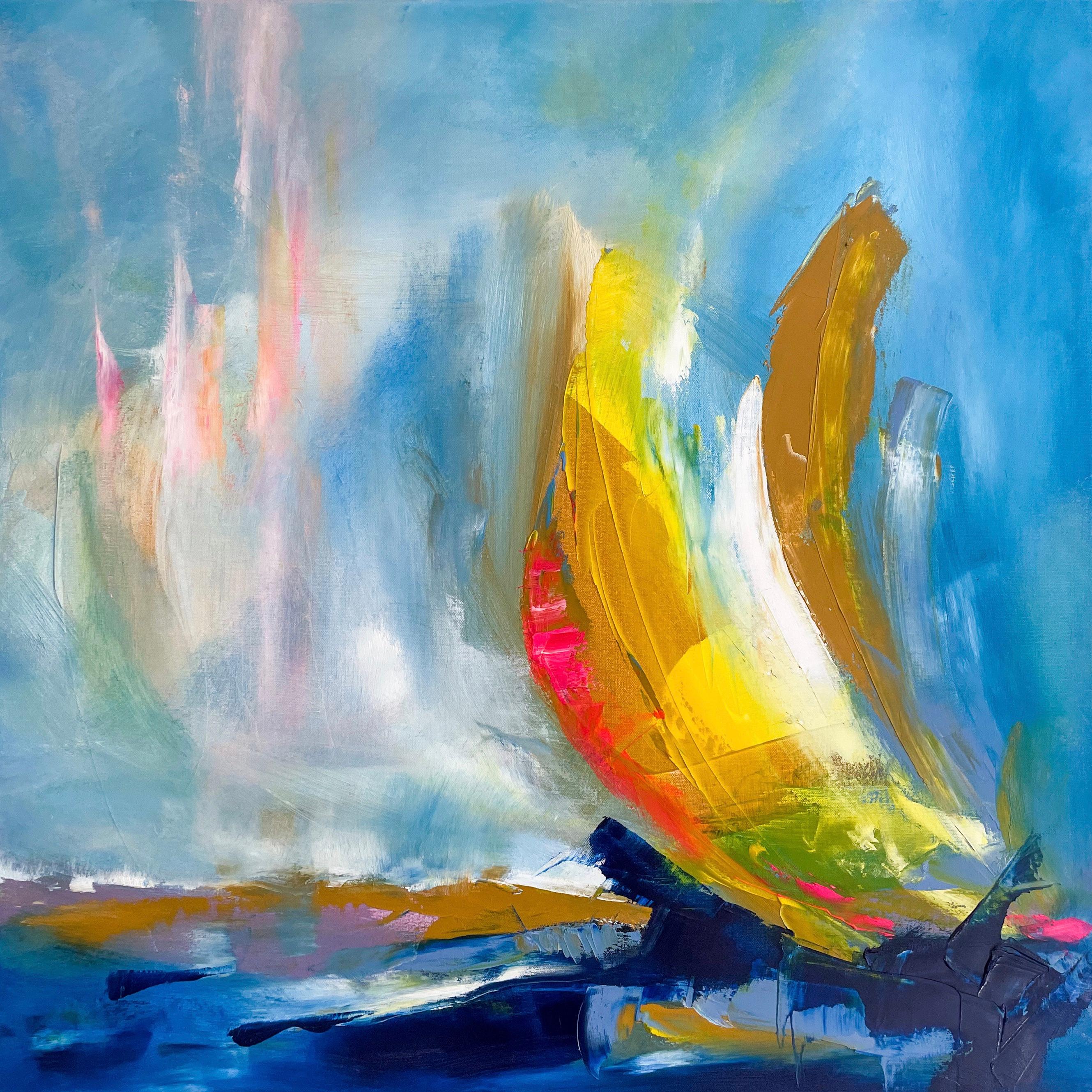 Sarah Parsons Abstract Painting - Changing Wind, Abstract Oil Painting