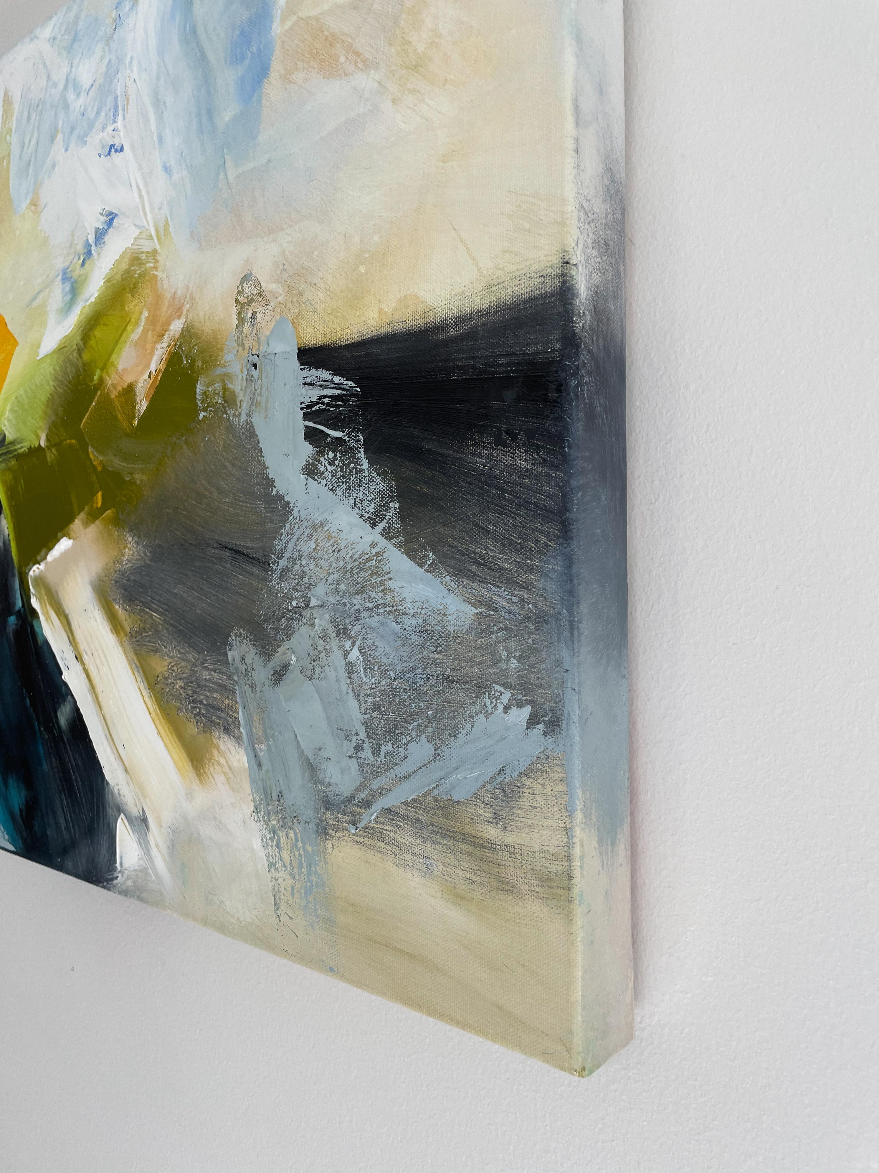 Fliederfarbene Symphonie, Abstraktes Ölgemälde – Painting von Sarah Parsons