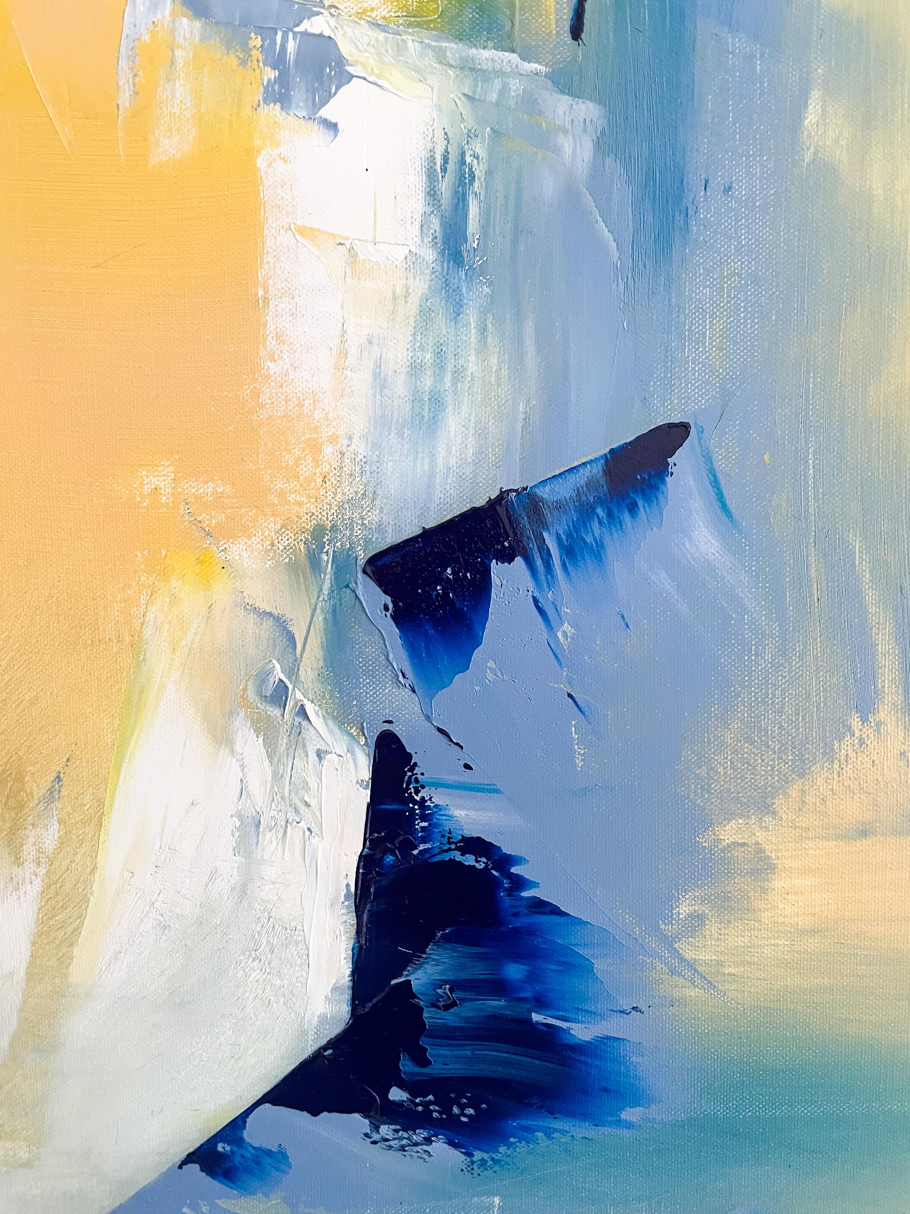 <p>Commentaires de l'artiste<br>L'artiste Sarah Parsons présente une abstraction fantaisiste dans des tons complémentaires de jaune et de bleu. 