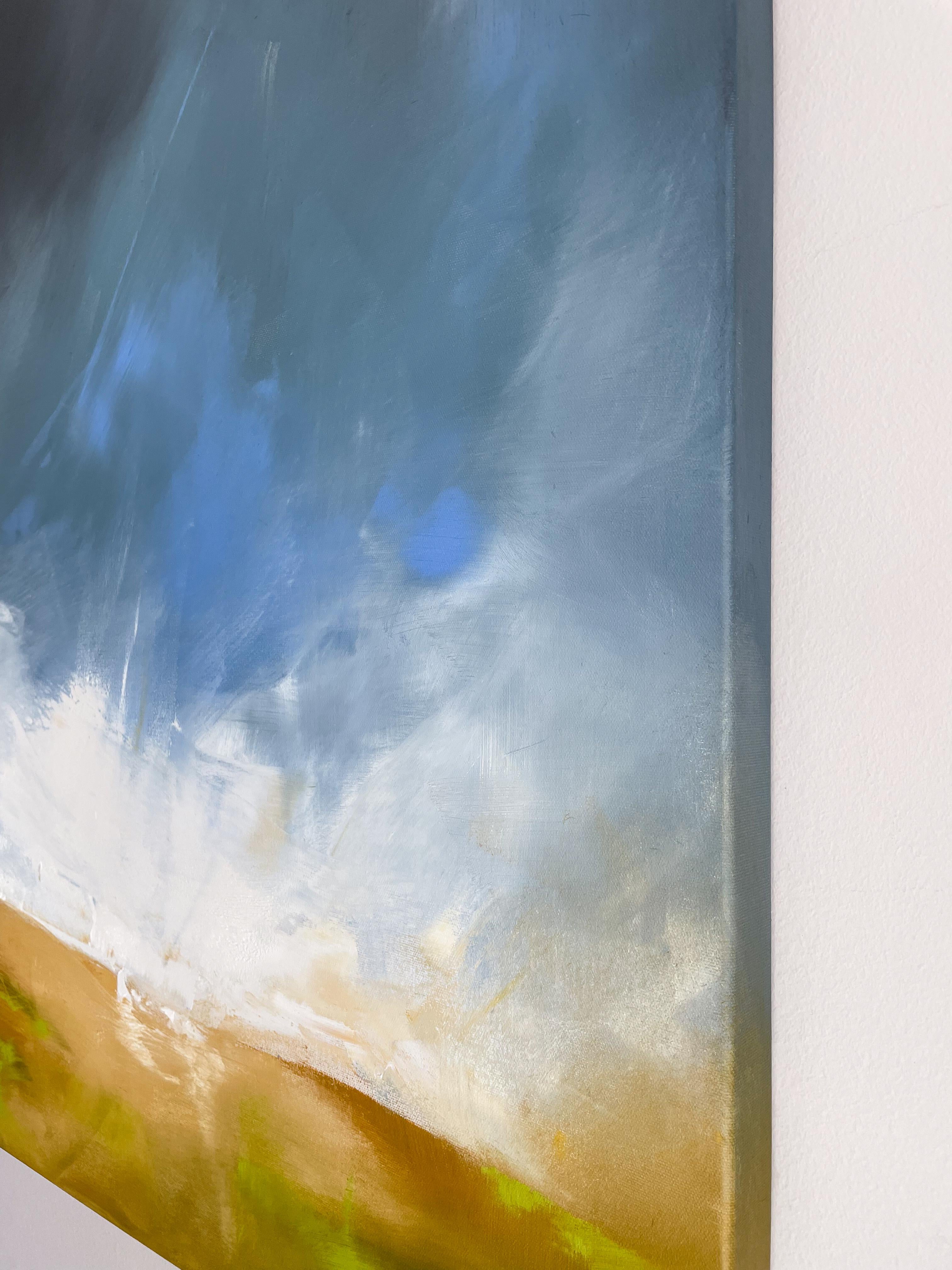 <p>Artist Comments<br>Hope, peace, and joy emanate within the abstract landscape in artist Sarah Parsons' absorbing piece. She explores the process of transition through a rich gradient of colors. Subtle representational details develop throughout