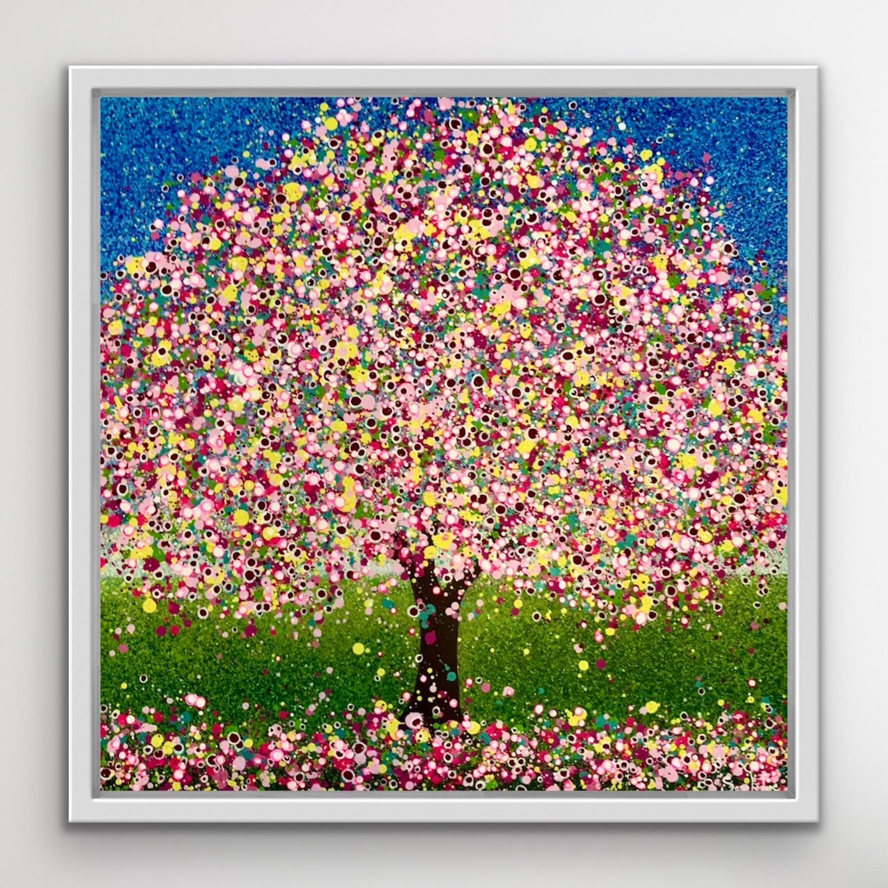 Un peu de printemps, peinture originale d'un paysage en forme d'arbre, art d'affirmation - Contemporain Painting par Sarah Pye 