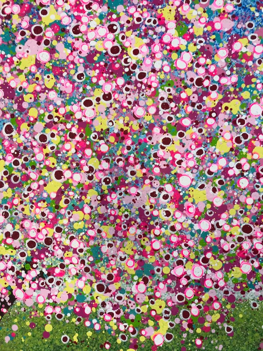 A Pop of Spring, Sarah Pye, Landscape painting, Tree painting, contemporary art - Contemporary Painting by Sarah Pye 
