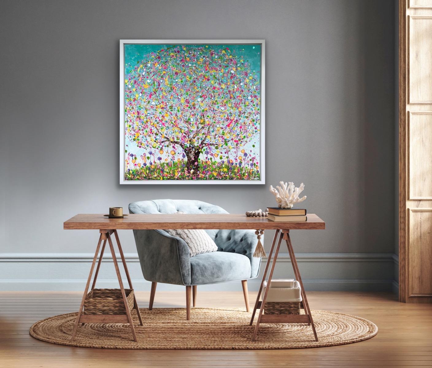 A Little Pop of Spring, Original painting, Landscape, Tree Art, Abstract For Sale 5