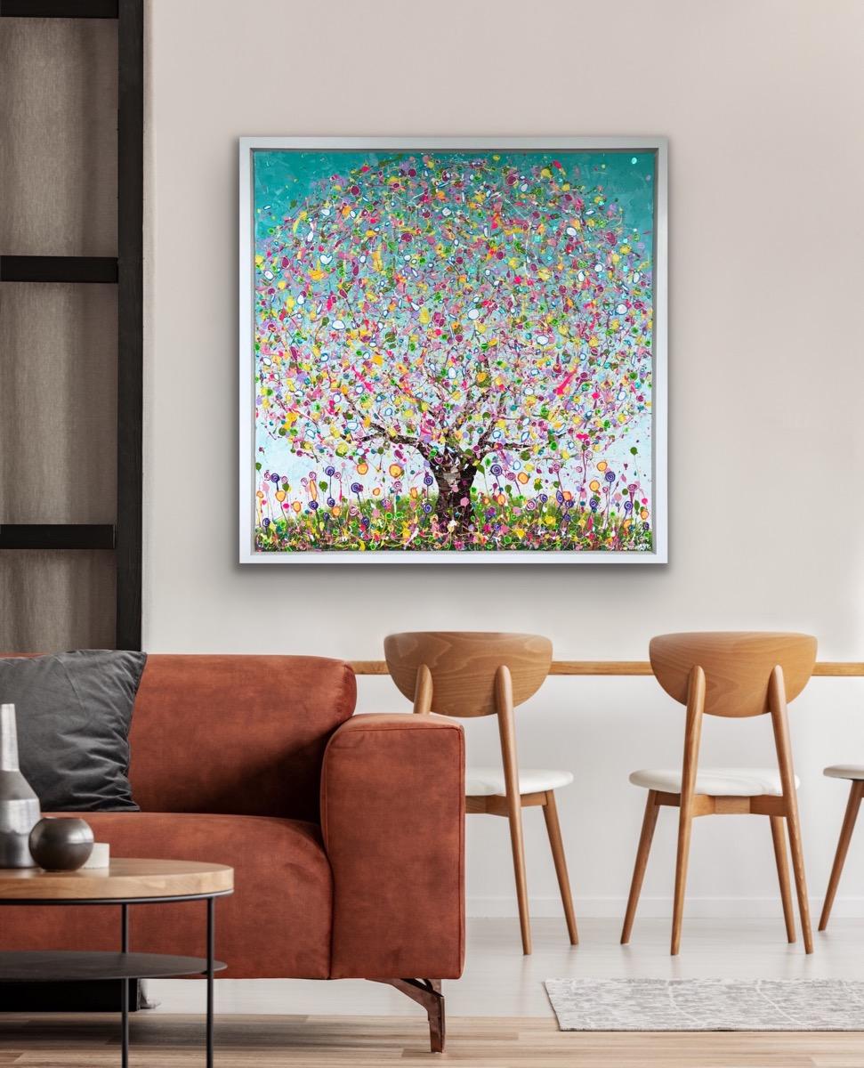 A Little Pop of Spring, Original painting, Landscape, Tree Art, Abstract For Sale 6