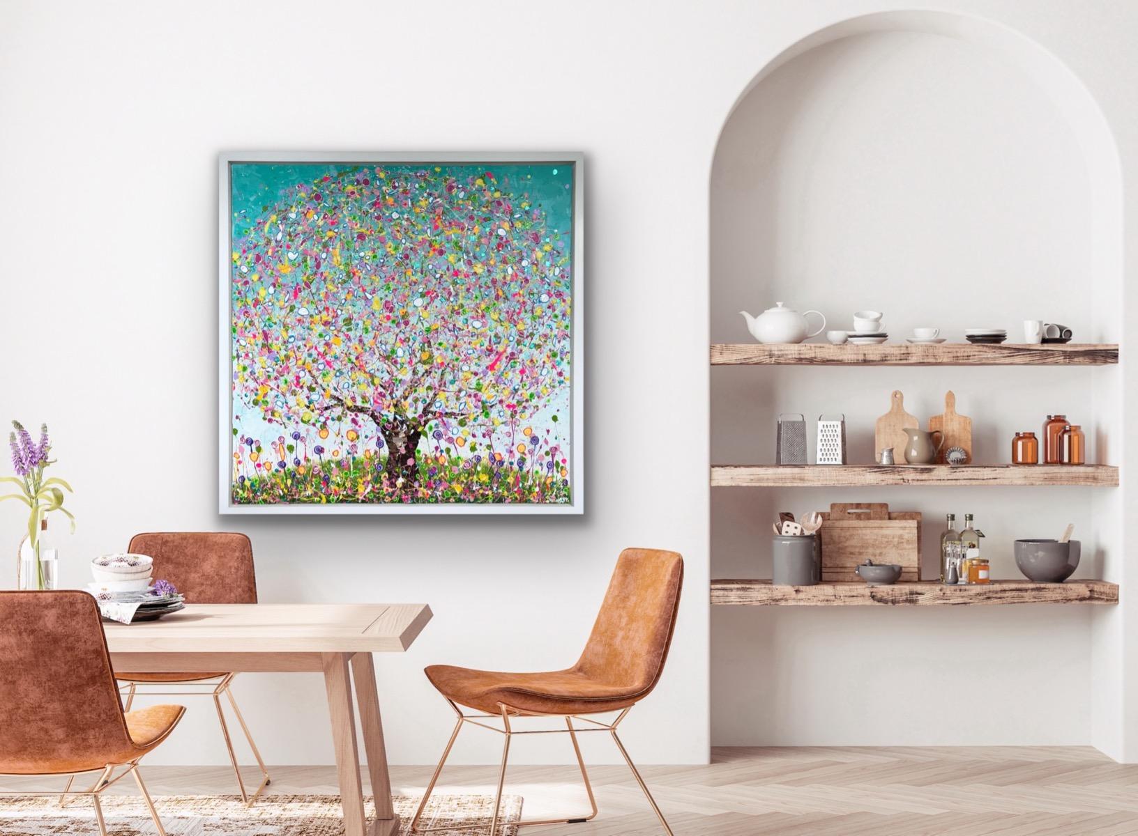 A Little Pop of Spring, Original painting, Landscape, Tree Art, Abstract For Sale 7