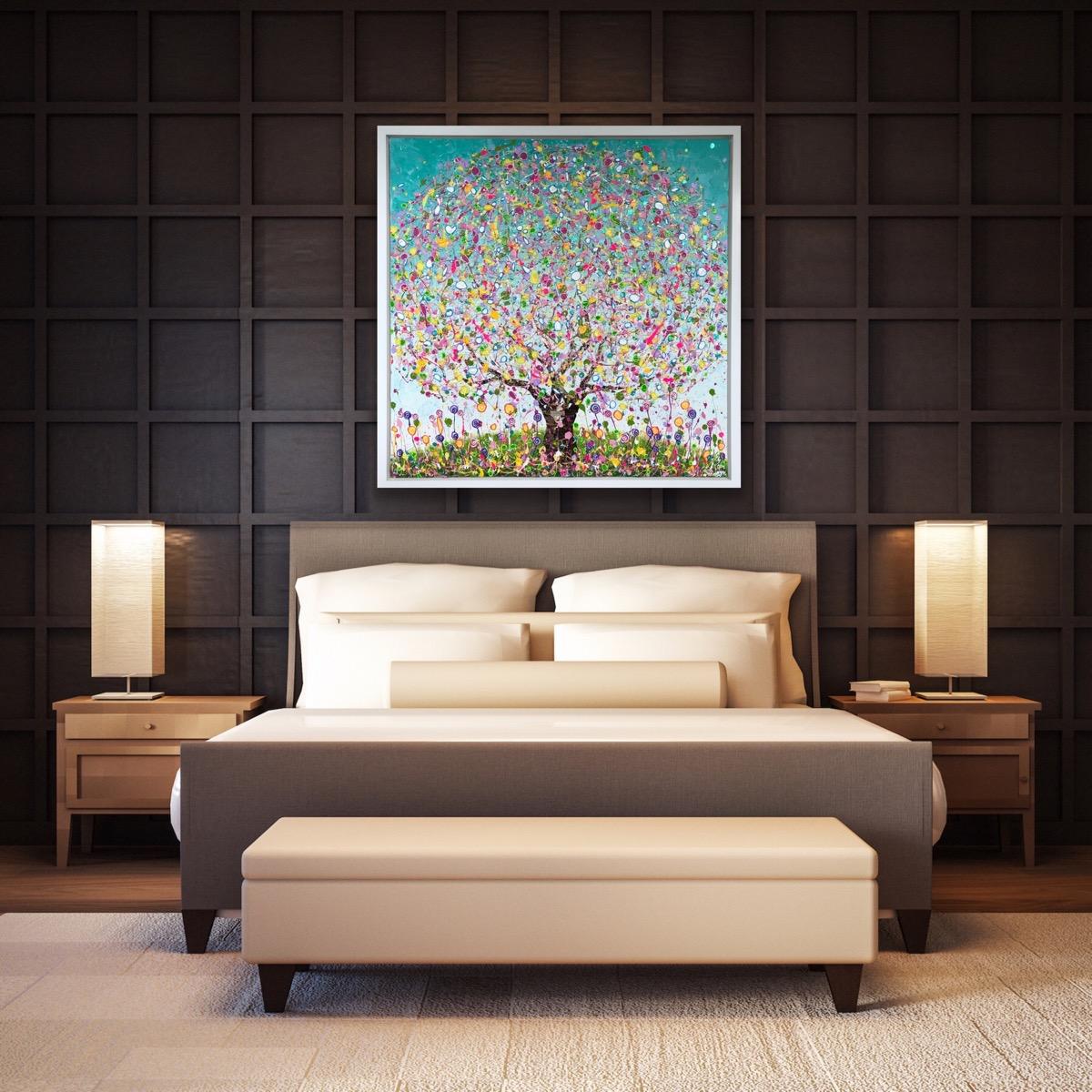 A Little Pop of Spring, Original painting, Landscape, Tree Art, Abstract For Sale 8
