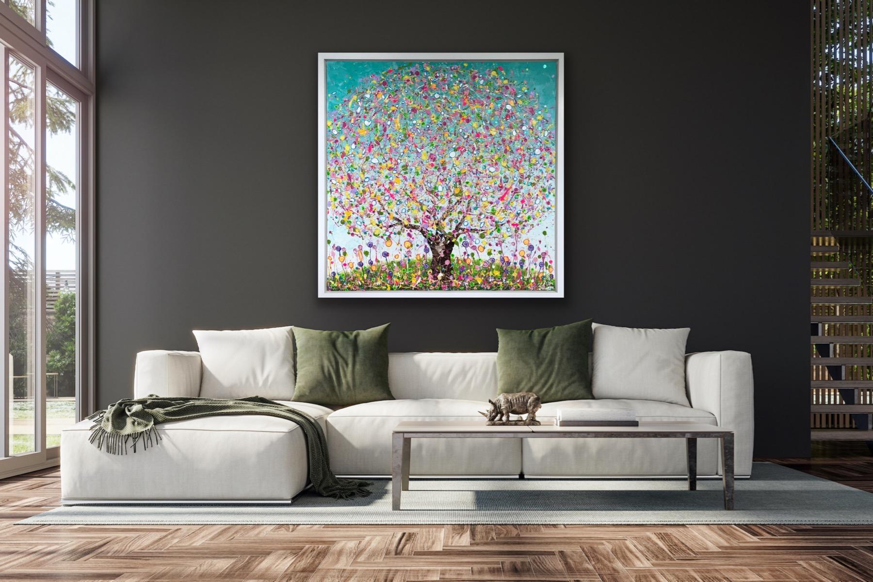 A Little Pop of Spring, Original painting, Landscape, Tree Art, Abstract For Sale 4