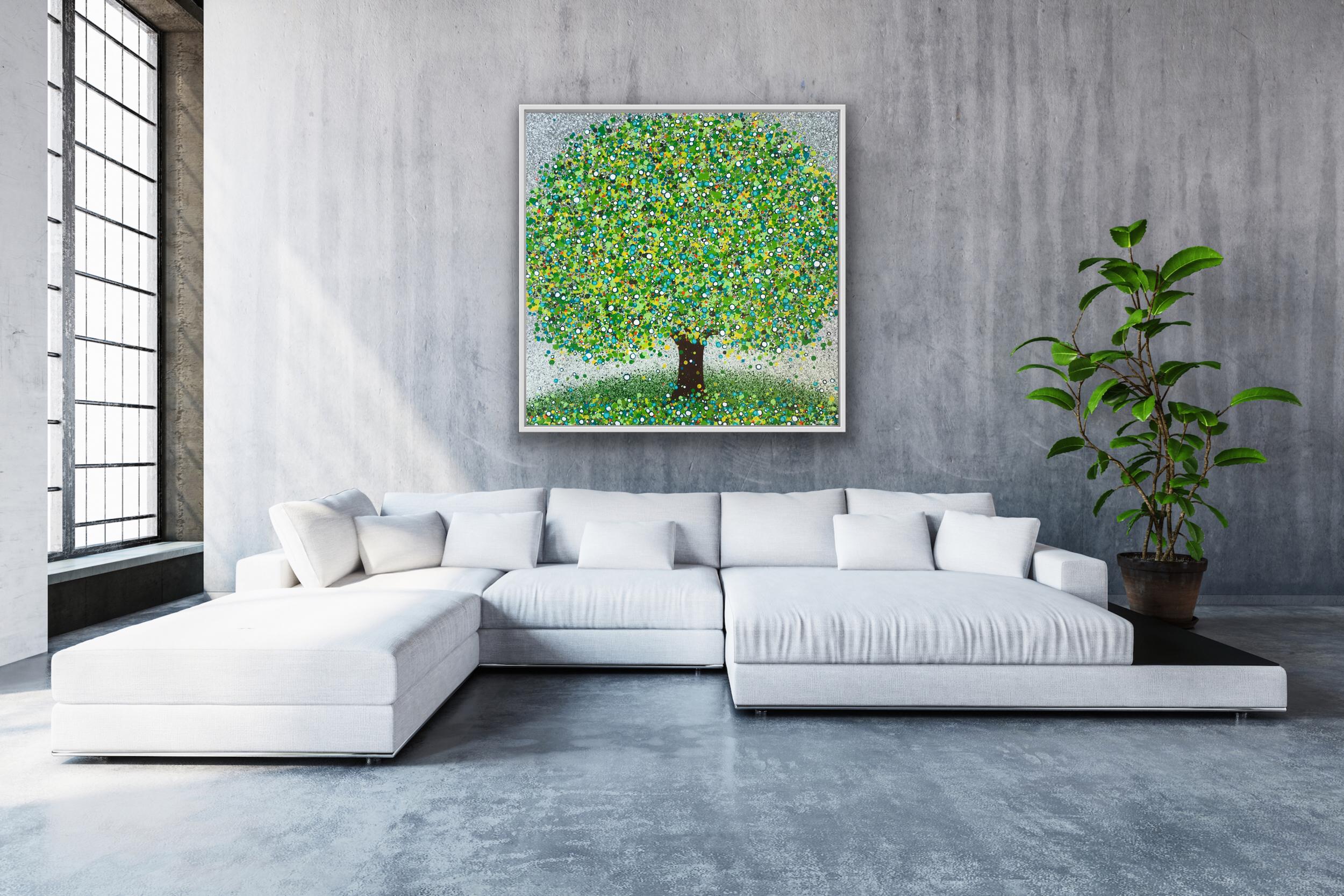 Arbre Vert, Pop Art, Pittura di paesaggio verde, Arte su larga scala, Arte contemporanea - Painting di Sarah Pye