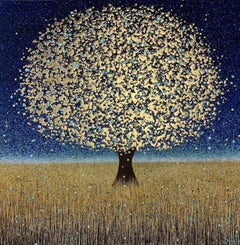 Dawn Harvest, Sarah Pye, Original Tree Painting, Acrylic Artwork On Canvas