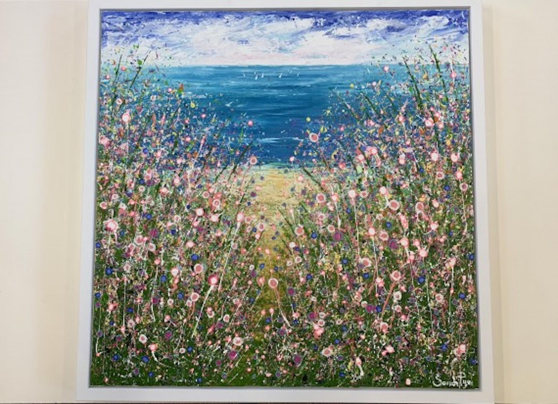 Dunes, Sarah Pye, peinture originale, paysage floral, art abordable en vente 1