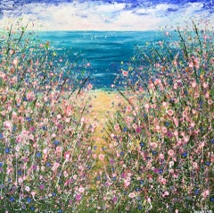 Dunes, Sarah Pye, Original Painting, Floral Landscape, Affordable Art